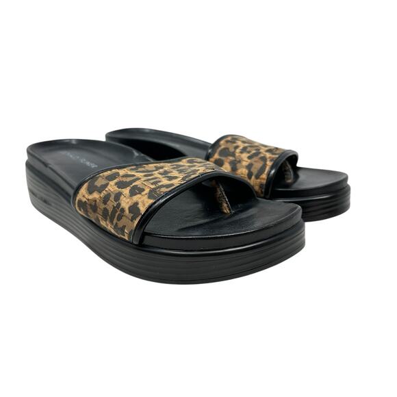 Donald‎ J Pliner Fifi Slide Sandals Leopard Print Black Brown Size US 8 - Picture 4 of 13